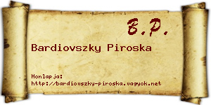 Bardiovszky Piroska névjegykártya